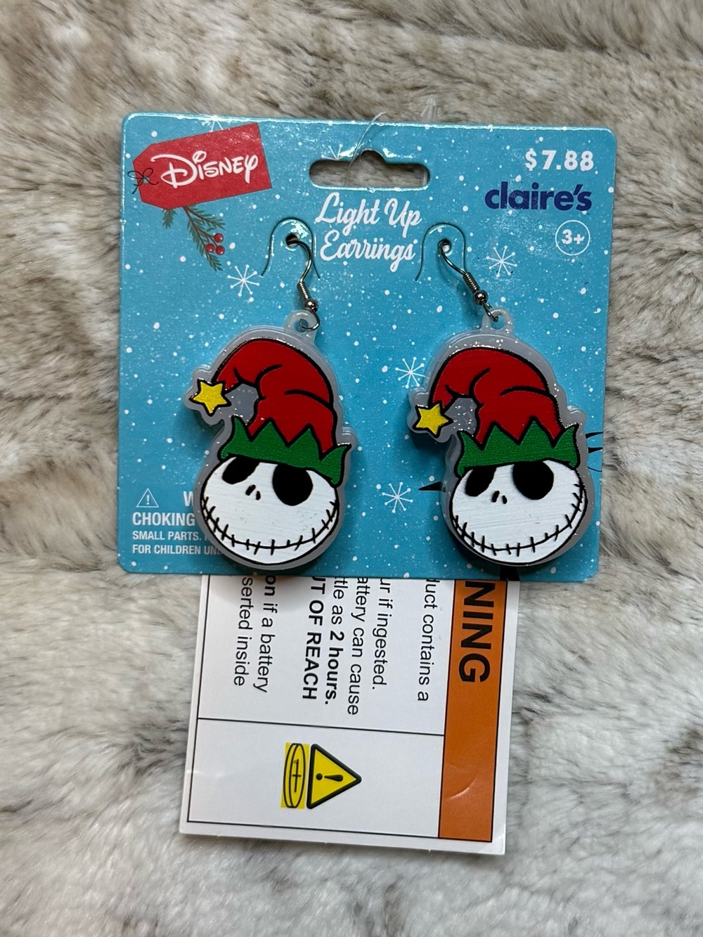 *NWT* Claire’s Disney NBC Jack Skellington Holiday Christmas Light-Up Earrings